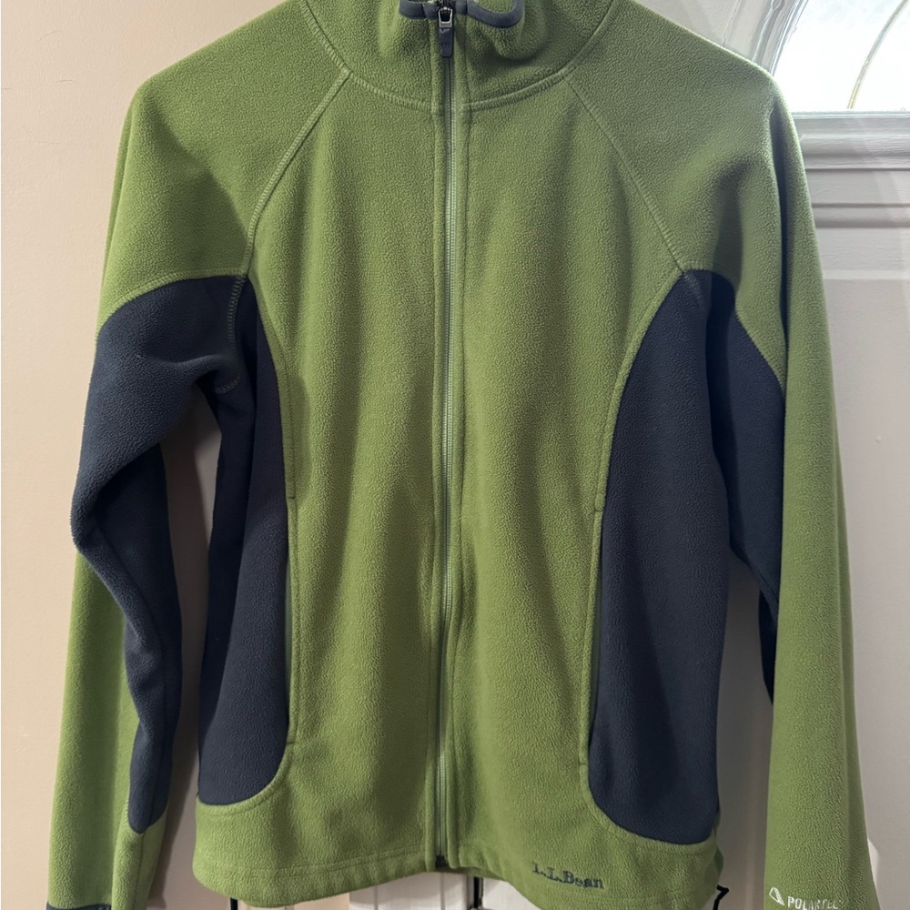 L.L. Bean Olive and Charcoal Fleece Jacket